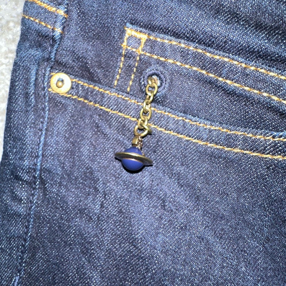 Vivienne Westwood Blue Denim Jeans with Gold Stitching